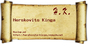 Herskovits Kinga névjegykártya